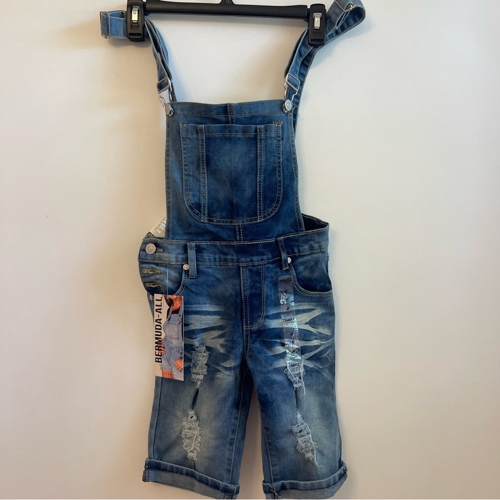 Thrill Jeans Bermuda-All Girls Overall Shorts size 8 NWT